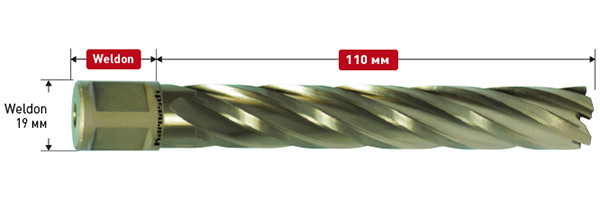 Корончатое сверло GOLD-LINE 18*110 арт. 20.1280U-018
